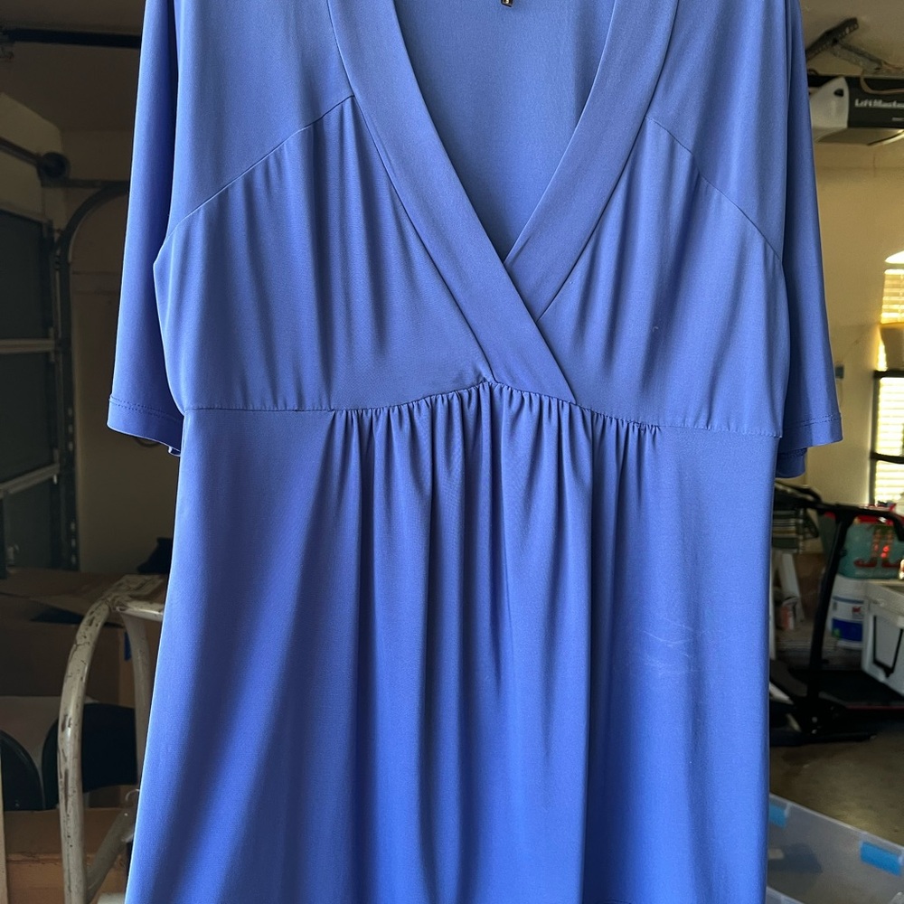 Daisy Fuentes Blue V-Neck Blouse